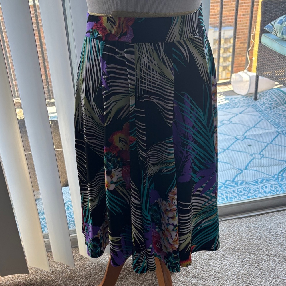Grace Elements Tropical Floral A-Line Skirt